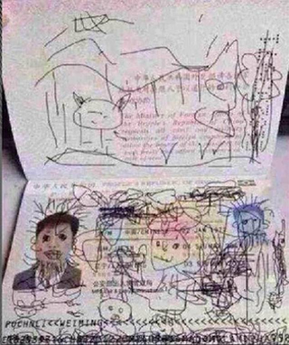 Illustration for article titled Man is stuck in South Korea after his kid doodled all over his passport